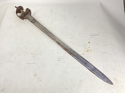 Lot 837 - Late 18th/19th century Indian Khanda sword with steel guard