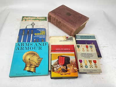 Lot 799 - Books - collection of military related reference books to include The Bayonet by Anthony Carter and John Walter, Swords and Daggers by Frederick Wilkinson and others (7 books)