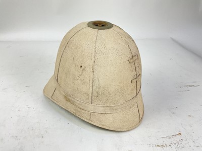 Lot 791 - Late Victorian/Edwardian British Colonial Service white pith helmet by Christie & Co complete with liner (vent cover lacking)