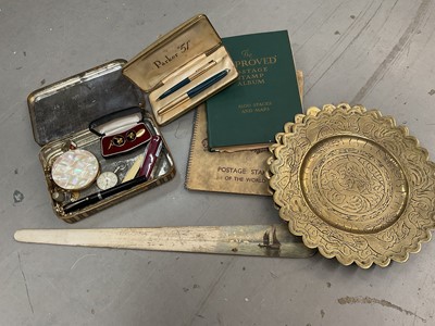 Lot 548 - Various items including pens, newspapers page turner etc