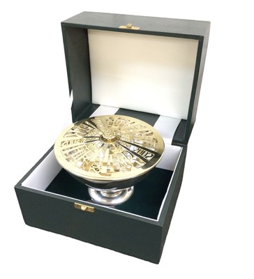 Lot 91 - H.M.Queen Elizabeth II Golden Jubilee silver and silver gilt lidded bowl, in fitted case with orginal receipt