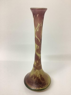 Lot 1194 - Gallé overlaid cameo glass vase