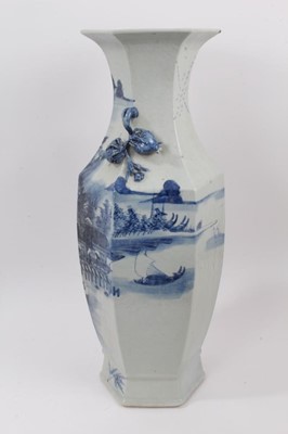 Lot 2 - Chinese porcelain vase of hexagonal baluster form