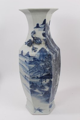 Lot 2 - Chinese porcelain vase of hexagonal baluster form