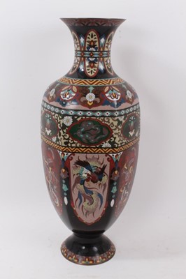 Lot 739 - Very large antique Japanese cloisonné enamel vase