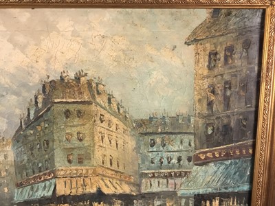 Lot 103 - Burnett oil on canvas - Parisian street scene, 50cm x 60cm, framed