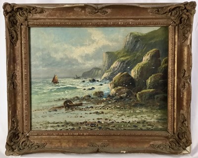 Lot 97 - Frank Hider (1861-1933) oil on canvas - ‘After the Storm’, coastal view, signed, titled verso, 33cm x 44cm, framed