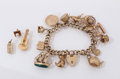 Lot 538 - 9ct gold charm bracelet