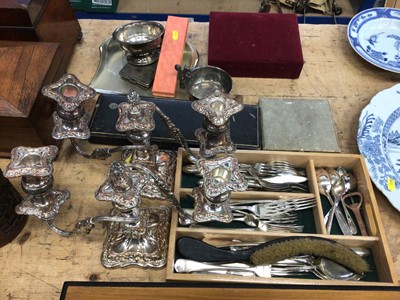 Lot 18 - Silver plated King's pattern canteen of cutlery and various silver plated wares