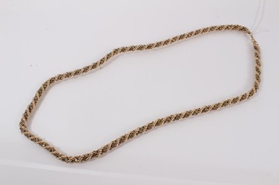 Lot 420 - 9ct white and yellow gold rope twist necklace