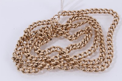 Lot 421 - 9ct gold curb link necklace
