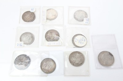Lot 60 - India - Mixed East India Co. silver Rupees to include Victoria YH 1840 x 8 and William IV 1835 x 2 (N.B. Various grades VG to GVF) (10 coins)