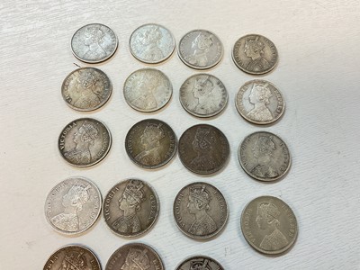 Lot 61 - India - Mixed late 19th century Victoria silver Rupees (N.B. Mixed dates & grades F to EF) (22 coins)