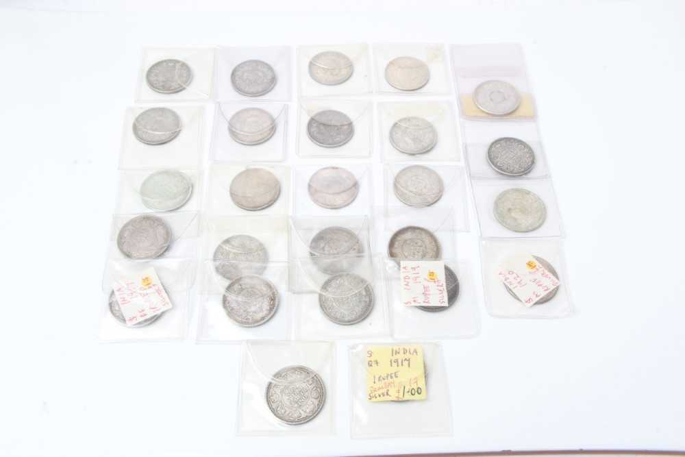 Lot 63 - India - Mixed George V silver Rupees (N.B. Mixed dates & grades F to EF) (26 coins)