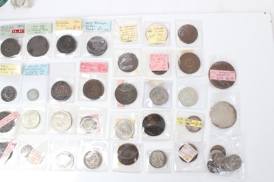 Lot 67 - World - Mixed silver and copper coins with examples from China, Ireland, Middle East, Russia, Portugal and other countries with 18th & 19th century issues noted (50 coins)