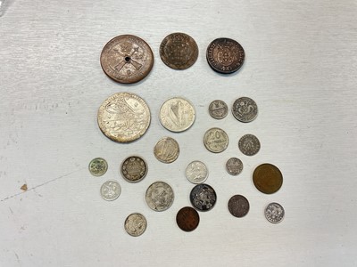 Lot 67 - World - Mixed silver and copper coins with examples from China, Ireland, Middle East, Russia, Portugal and other countries with 18th & 19th century issues noted (50 coins)