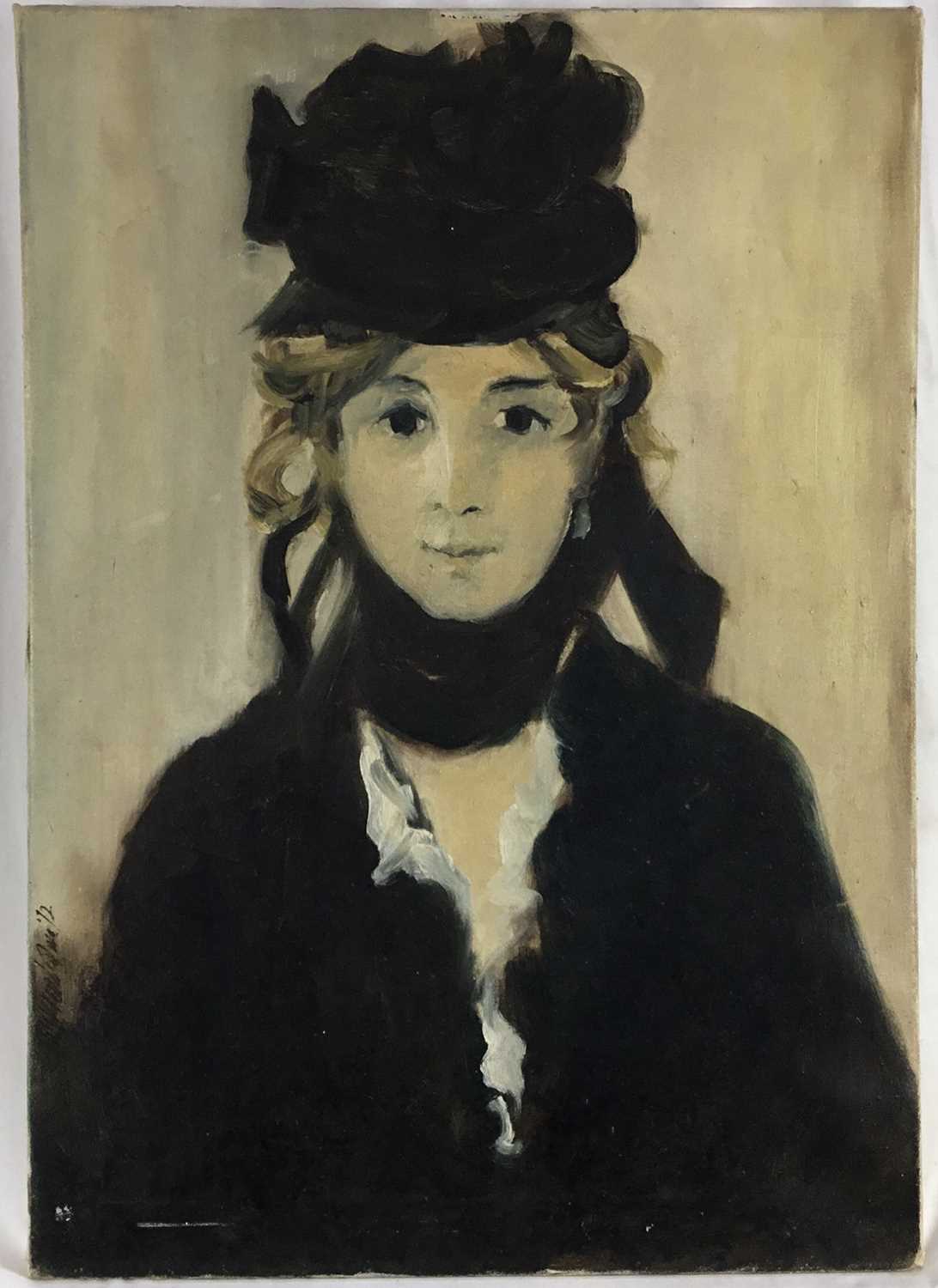 Manet Window Lot 116 - After Manet, oil on canvas, portrait of