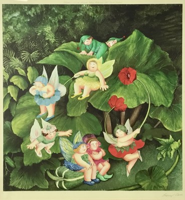 Lot 131 - Beryl Cook (1926-2008) signed lithograph - Fairy Dell, 41cm x 40cm, in glazed frame