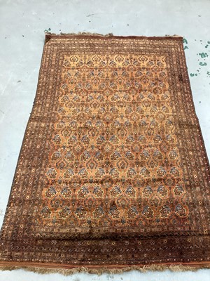 Lot 1518 - Good quality Turkoman Beshir silk pile carpet