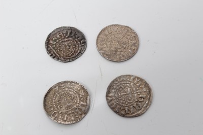 Lot 88 - G.B. - Mixed Henry III silver hammered Penny's to include Class 3c Nicole on London x 3 VF-EF and Class 5c IOH.S Canterbury AVF (4 coins)