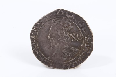Lot 93 - G.B. - Mixed Charles I silver hammered coins to include Half Crown Group IV M/M Star 1640-41 GF, Shillings M/M Portcullis 1633-34 (N.B. Slightly creased and clipped with scuffed surfaces) otherwise...