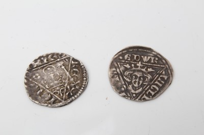 Lot 98 - Ireland - Silver hammered Dublin Penny's to include John, Moneyer Roberd circa 1207-11 AVF and Edward I Class IVG circa 1297-1302 AVF (2 coins)