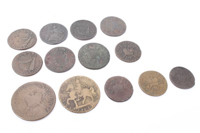 Lot 100 - Ireland - Mixed AE coins to include James II Gunmoney x 7 and other issues in generally Fair to AF condition (13 coins)