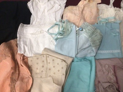 Lot 2082 - 1960s lingerie including nighties and petticoats, makes include Kayser Young at heart, Brettes, St Michael's, Namsie white corset plus two others, selection of stockings in packs, pair of fawn cor...