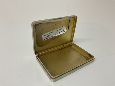Lot 10 - Good quality George VI silver tobacco box of rectangular form with engine turned decoration and gilded interior, (London 1937), maker FG, 8cm in overall length, all at 3.6ozs