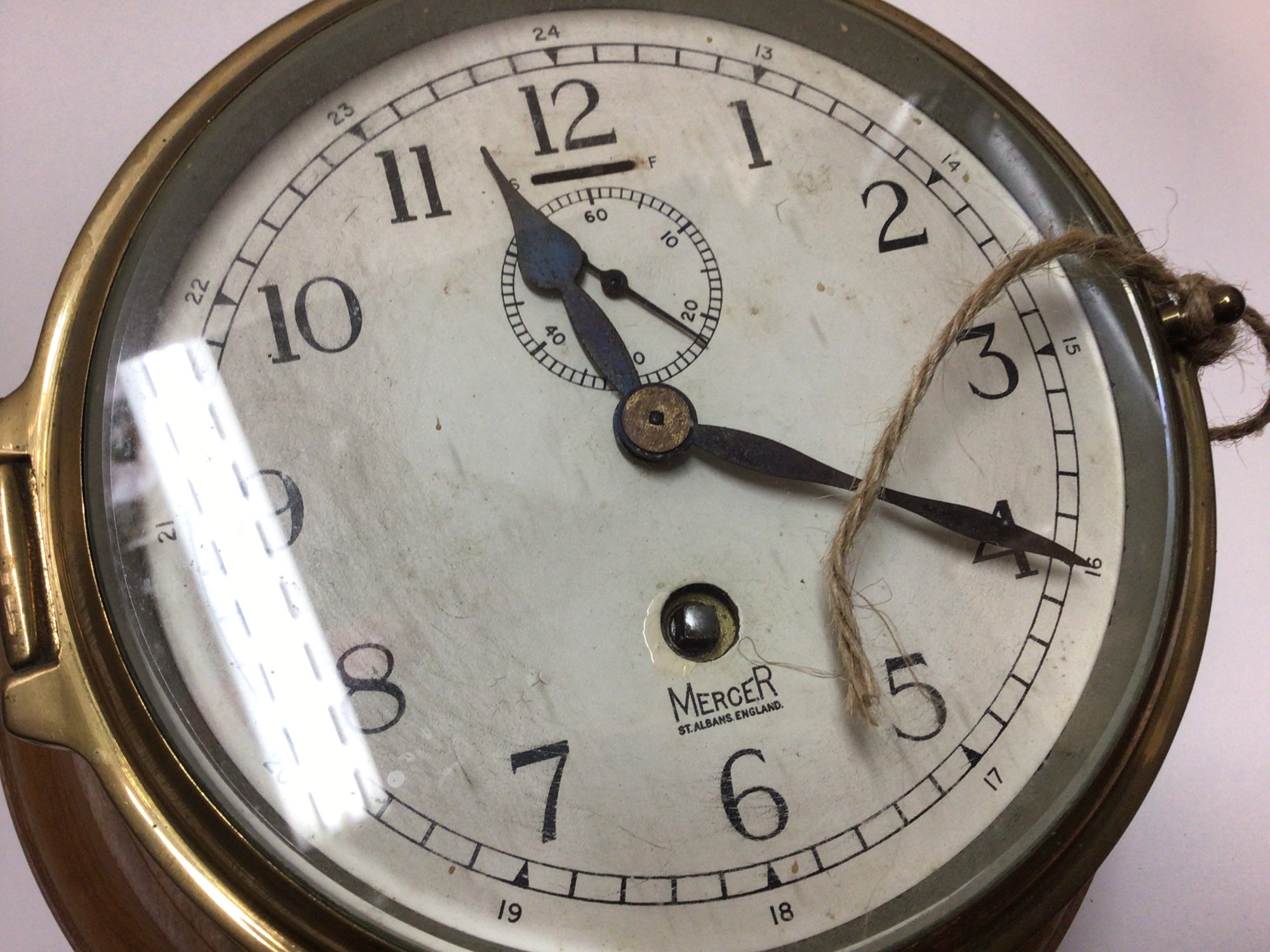 Lot 2417 Brass Mercer ships bulkhead clock