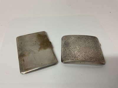 Lot 32 - George V silver cigarette case of rectangular form with engine turned decoration, the interior engraved 'C.M. Lithgow. R.N.' (London 1930), maker Padgett & Braham Ltd, 11cm in overall length, toget...