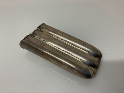 Lot 35 - Edwardian silver three tube cigar case (Birmingham 1901), maker Charles Cooke, 11cm in overall length, all at 3.1ozs