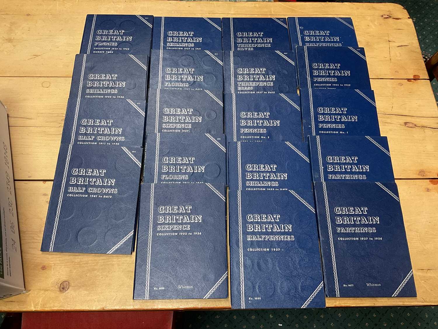 Lot 112 - G.B. - Eighteen Whitman coin folders containing a quantity of pre 1920 & 1947 silver and other issues to include scarce date Pennies 1950 & 1951 (Qty)