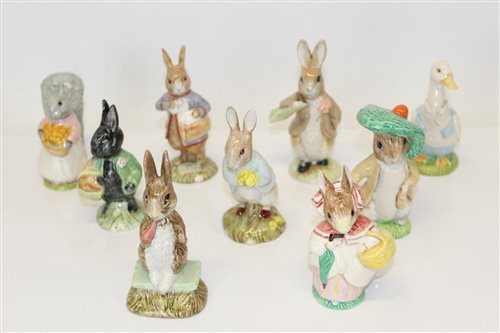 Lot 2122 - Nine Royal Albert Beatrix Potter figures -...
