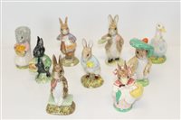 Lot 2122 - Nine Royal Albert Beatrix Potter figures -...