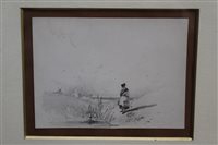 Lot 1185 - Henry Bright (1810 - 1873), pencil drawing -...