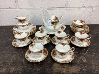 Lot 1220 - Royal Albert Old Country Rose pattern 6 place teaset