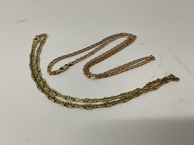 Lot 109 - Two 9ct gold necklaces, marked 375.