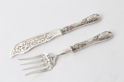 Lot 248 - Pair of 19th century French silver fish servers