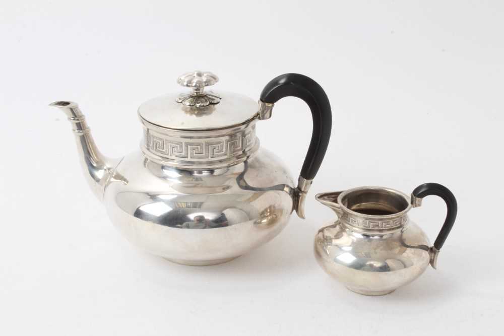 Tea Pot Key Lot 251 - Continental silver teapot with Greek key