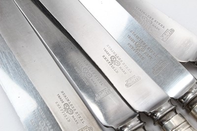 Lot 253 - Six Georgian silver dinner knives