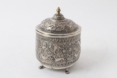 Lot 257 - Eastern white metal pot and cover