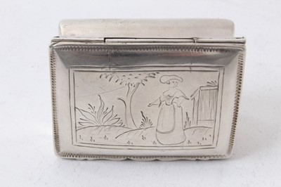 Lot 259 - Late 18th century Continental, possibly Dutch, silver tobacco box