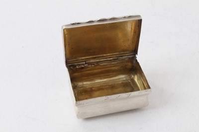 Lot 259 - Late 18th century Continental, possibly Dutch, silver tobacco box