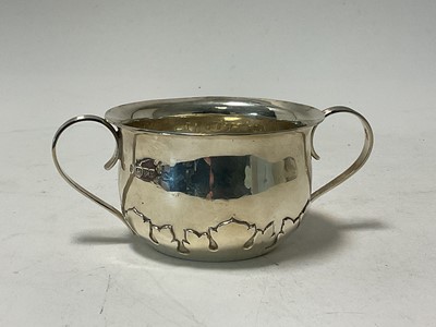 Lot 123 - George V silver porringer of typical from, (Chester 1911), maker George, Nathan and Ridley Hayes, 15.5cm in diameter, all at 5.6ozs
