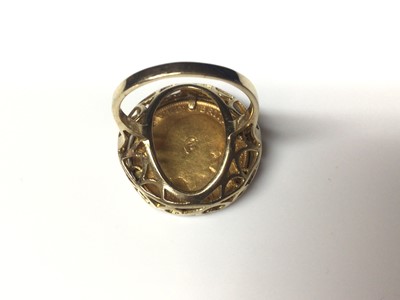 Lot 142 - Edward VII gold half sovereign, 1907, in 9ct gold ring mount