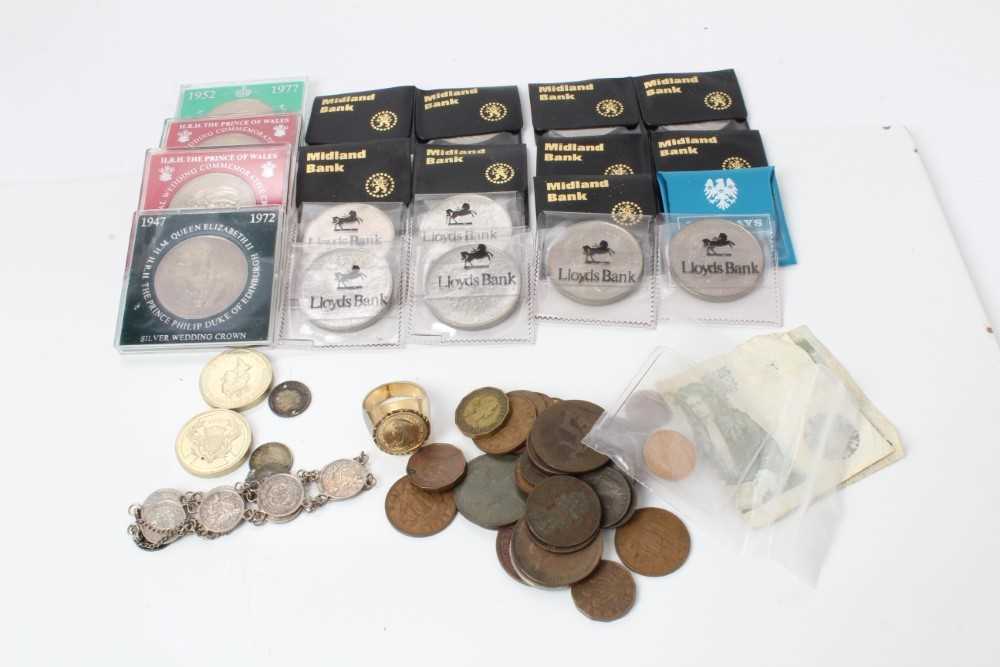 Lot 128 - G.B. - Mixed coinage to include Gold Half Sovereign Edward VII 1906 F & other issues (Qty)