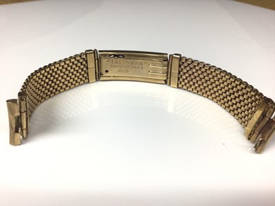 Lot 147 - 9ct gold ‘Talisman’ watch strap, 14.2cm long