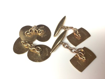 Lot 148 - Two pairs of 9ct gold cufflinks