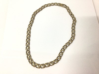 Lot 154 - 9ct gold textured flat curb link chain